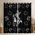 thumbnail image 1 of Homewish Teens Cowboy Horseshoe Black Out Curtains,Western Theme Curtains Pack of 2 (42x63 Each),Farmhouse Animal Horse Bedroom Curtains,Super Cozy Room Decor, 1 of 6