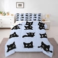 thumbnail image 1 of Homewish Teens Cute Black Cats Full Size Comforter Sets 3-Piece,Cartoon Pet Bedding Comforter Set,Kawaii Animal Lightweight Bedding Sets,Breathable Home Decor,Reversible, 1 of 8