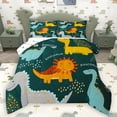 thumbnail image 1 of Homewish Teens Dinosaur Animal Bedding Comforter Set, Funny Jungle Wildlife Twin Comforter Sets, Kawaii Cartoon Polkadots Reversible Bedding Set, Breathable Home Decor, 2-Piece, 1 of 8