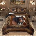 thumbnail image 1 of Homewish Teens Farmhouse Animal Horse Bedding Comforter Set 2pcs,Lodge Cabin Twin Comforter Sets Microfiber,Retro Vintage Breathable Bedding Set,Super Cozy Room Decor,Reversible, 1 of 8