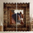 thumbnail image 1 of Homewish Teens Farmhouse Animal Horse Black Out Curtains,Lodge Cabin Curtains Pack of 2 (42x63 Each),Retro Vintage Bedroom Curtains,Super Cozy Room Decor, 1 of 6