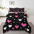 thumbnail image 1 of Homewish Teens Female Men Romantic Couple Lover 3 Pieces Queen Comforter Set,Red Love Heart Print Ultra Soft Bedding Sets,Happy Valentine'S Day Bedding Comforter Set Breathable, 1 of 8