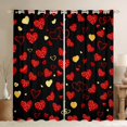 thumbnail image 1 of Homewish Teens Female Men Romantic Couple Lover Black Out Curtains,Red Love Heart Print Curtains Pack of 2 (42x63 Each),Happy Valentine'S Day Bedroom Curtains,Super Cozy Room Decor, 1 of 6