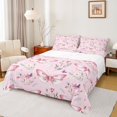 thumbnail image 1 of Homewish Teens Floral Butterflies 3pcs Twin Sheet Sets,Flowers Blossom Twin Fitted Sheet,Exotic Style Breathable Flat Sheet,Breathable Home Decor, 1 of 7