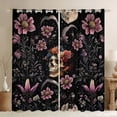 thumbnail image 1 of Homewish Teens Floral Gothic Skull Curtains Pack of 2 (42x84 Each),Pink Flowers Curtains Blackout,Bohemian Boho Bedroom Curtains,Ultra Soft Home Decor, 1 of 6