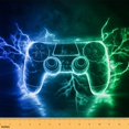 thumbnail image 1 of Homewish Teens Gamepad Fabric by the Yard 3 Yard,Modern Gamer Sewing Fabric,Green Blue Lightning Room Decor Fabric by the Yard For Boys Kids,Ultra Soft Home Decor, 1 of 6