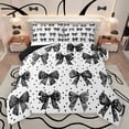 thumbnail image 1 of Homewish Teens Girls Female Cartoon Bowknot Full Size Comforter Sets 3-Piece,Black White Bedding Comforter Set,Starry Sky Lightweight Bedding Sets,Breathable Home Decor,Reversible, 1 of 8