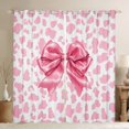 thumbnail image 1 of Homewish Teens Girls Kawaii Ribbon Bowtie Black Out Curtains,Pink White Curtains Pack of 2 (42x63 Each),Leopard Print Bedroom Curtains,Luxury Bedroom Decor, 1 of 6