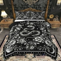 Homewish Teens Gothic Animal Snake Bedding Comforter Set 2pcs,Boho Starry Sky Twin Comforter Sets Microfiber,Chic Floral Flowers Breathable Bedding Set,Lightweight Room Decor,Reversible