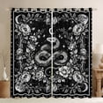 thumbnail image 1 of Homewish Teens Gothic Animal Snake Black Out Curtains,Boho Starry Sky Curtains Pack of 2 (42x63 Each),Chic Floral Flowers Bedroom Curtains,Lightweight Room Decor, 1 of 6