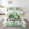 thumbnail image 1 of Homewish Teens Happy Camping 2pcs Bedding Comforter Set,Adventure Theme Twin Comforter Sets,Geometric Plaid Grid Breathable Bedding Set,Luxury Bedroom Decor,Reversible, 1 of 8