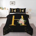 thumbnail image 1 of Homewish Teens Initial Letter H Bedding Comforter Set, Watercolor Flower Floral Twin Comforter Sets, Romantic Monogrammed Reversible Bedding Set, Luxury Bedroom Decor, 2pcs, 1 of 8