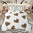 thumbnail image 1 of Homewish Teens Leopard Print Love Heart Bedding Comforter Set 2pcs,Cheetah Print Twin Comforter Sets Microfiber,Bling Crystal Breathable Bedding Set,Lightweight Room Decor,Reversible, 1 of 8