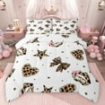 thumbnail image 1 of Homewish Teens Love Heart Stars Print Bedding Comforter Set 2pcs,Kawaii Bowknot Twin Comforter Sets Microfiber,Cheetah Print Polak Dots Breathable Bedding Set,Lightweight Room Decor,Reversible, 1 of 8