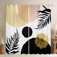 thumbnail image 1 of Homewish Teens Minimalist Stripes Circle Blackout Curtains Set of 2 (52x84 Each),Vintage Aesthetic Leaves Window Curtains,Mid Century Curtains and Drapes,Luxury Bedroom Decor, 1 of 6