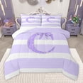 thumbnail image 1 of Homewish Teens Monogrammed Full Size Comforter Sets, Initial C Letter Bedding Comforter Set, Kawaii Princess Bow Bedding Sets, Breathable Home Decor, 3pcs, 1 of 9