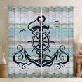 thumbnail image 1 of Homewish Teens Ocean Anchor Blackout Curtains Set of 2 (52x84 Each), Nautical Rudder Print Window Curtains, Grey Blue Rustic Cabin Curtains and Drapes, Curtains and Drapes Decor, 1 of 6