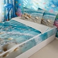 thumbnail image 1 of Homewish Teens Ocean Beach Crystal Pearl Zipper Twin Comforter Sets with Fitted Sheet and 2 Pillowcases,Sea Starfish Shell Zipper Bedding Set for Boys Girls,4-Piece,Grey Reversible, 1 of 6