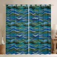 thumbnail image 1 of Homewish Teens Old Fashion Blackout Curtains Set of 2 (52x84 Each), Retro Art Stripes Window Curtains, Chic Teal Abstract Lines Curtains and Drapes, Curtains Blackout Home Decor, 1 of 6