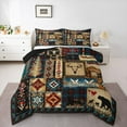 thumbnail image 1 of Homewish Teens Safari Bear 3 Pieces Queen Comforter Set,Tribal Aztec Ultra Soft Bedding Sets,Bohemian Theme Bedding Comforter Set,Super Cozy Room Decor,Reversible, 1 of 8