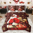 thumbnail image 1 of Homewish Teens Santa Claus 7 Pieces Bedding Comforter Set,Happy Xmas Christmas Full Bedding Set Lightweight,Winter Snowflake Fitted Sheet Flat Sheet,Geometric Bedroom Decor,Reversible, 1 of 8