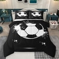 thumbnail image 1 of Homewish Teens Sport Soccer 2pcs Bedding Comforter Set,Graffiti Splash Twin Comforter Sets,Black White Breathable Bedding Set,Lightweight Room Decor,Reversible, 1 of 8