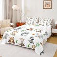 thumbnail image 1 of Homewish Teens Tiger Bear Giraffe Zebra 4 Pieces Queen Sheet Sets,Cute Jungle Animal Ultra Soft Flat Sheet,Cartoon Wildlife Queen Fitted Sheet,Luxury Bedroom Decor, 1 of 7