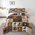 thumbnail image 1 of Homewish Teens Western Cowboy Bedding Comforter Set 2pcs,Geometric Plaid Twin Comforter Sets Microfiber,Exotic Style Breathable Bedding Set,Lightweight Room Decor, 1 of 8
