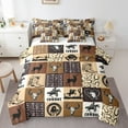 thumbnail image 1 of Homewish Teens Western Cowboy Bedding Comforter Set 7pcs,Geometric Plaid Queen Bedding Sets Super Cozy,Exotic Style Queen Sheet Sets,Lightweight Room Decor,Reversible, 1 of 8