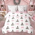 thumbnail image 1 of Homewish Teens Xmas Bow-Tie Tree Bedding Comforter Set 7 Pieces,Merry Christmas Full Bedding Set Lightweight,Happy New Year Fitted Sheet Flat Sheet,Kawaii Bow Home Decor,Reversible, 1 of 8