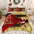 thumbnail image 1 of Homewish Teens Xmas Santa Claus Bedding Comforter Set 2pcs,Merry Christmas Twin Comforter Sets Microfiber,Golden Stars Print Breathable Bedding Set,Luxury Bedroom Decor,Reversible, 1 of 8