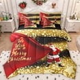 thumbnail image 1 of Homewish Teens Xmas Santa Claus 7-Piece Queen Bedding Set - Golden Stars Christmas, 1 of 8