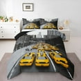 thumbnail image 1 of Homewish Teens Yellow Car Full Size Comforter Sets 3-Piece,Car Theme Bedding Comforter Set,Black Grey Yellow Lightweight Bedding Sets,Microfiber Bedroom Decor,Reversible, 1 of 8