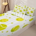 thumbnail image 1 of Homewish Tennis Ball Stars Zipper Full Size Comforter Sets with Fitted Sheet and 2 Pillowcases, Yellow Green Zipper Bedding Set for Boys and Girls, Polka Dots Reversible, 4 Pieces, 1 of 6