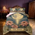 thumbnail image 1 of Homewish The Moon Print Queen Comforter Set, Lake Lotus Flower Comforter Sets Queen, Pink Reversible 3 Piece, 1 Comforter and 2 Pillowcases, 1 of 6