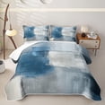thumbnail image 1 of Homewish Tie Dye Ombre Bed Spread Queen,Classic Abstract Geometric Queen Coverlet Set,Blue,3pcs, 1 of 7