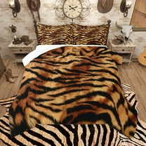 Homewish Tiger Print Bedding Comforter Set,Jungle Animal Twin Comforter Sets,Rustic Farmhouse Cabin Bedding Set For Boys Kids,Luxury Bedroom Decor,2 Pieces