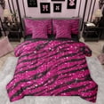 thumbnail image 1 of Homewish Tiger Stripes 7-Piece Twin Bedding Sets,Jungle Animal Bedding Comforter Set,Hotpink Bling Print Sheet Sets For Gir Boy,Super Cozy Room Decor Reversible, 1 of 8