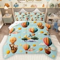 thumbnail image 1 of Homewish Tiger Zebra 3-Piece Full Size Comforter Sets For Preppy Boys Girls,Cartoon Hot Air Balloon Bedding Comforter Set,Cute Stars Print Lightweight Bedding Sets,Ultra Soft Home Decor,Reversible, 1 of 8