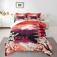 thumbnail image 1 of Homewish Tokyo Mount Fuji Bedding Comforter Set for Teens, Japanese Blossoms Flower Twin Comforter Sets, Red Pink Reversible Bedding Set, Super Cozy Room Decor, 2-Piece, 1 of 8