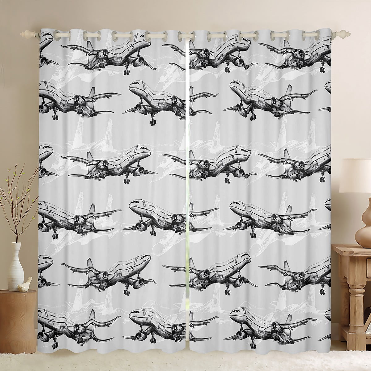 Homewish Transportation Theme Black Out Curtains for Teens Children ...