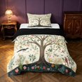 thumbnail image 1 of Homewish Tree of Life Flower Twin Comforter Sets, Botanical Animal Theme Bedding Set, Black Reversible 2 Pieces, 1 Comforter and 1 Pillowcase, 1 of 6