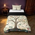 thumbnail image 1 of Homewish Tree of Life Flower Twin Duvet Cover, Botanical Animal Theme Twin Bedding, Black Reversible 2 Pieces, 1 Duvet Cover and 1 Pillowcase, 1 of 5