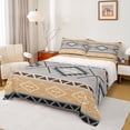 thumbnail image 1 of Homewish Tribal Aztec Adult Bed Sheets, Wheat Grey Triangle King Sheets, Vintage Western Bohemian Sheet Set, Breathable Home Decor, 4-Piece, 1 of 7