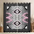 thumbnail image 1 of Homewish Tribal Aztec Adult Blackout Curtains Set of 2 (52x84 Each), Grey Pink Triangle Abstract Window Curtains, Western Hippie Bohemian Curtains and Drapes, Living Room Curtains Decor, 1 of 5
