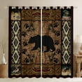 thumbnail image 1 of Homewish Tribal Brown Bear Curtains Pack of 2 (42x84 Each), Western Aztec Triangle Curtains Blackout, Jungle Wildlife Bedroom Curtains, Black Out Curtains Decor, 1 of 6