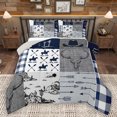 thumbnail image 1 of Homewish Tribal Sheep Skeleton Queen Comforter Set, Grey Navy Buffalo Bedding Sets, Rustic Western Hunting Reversible Bedding Comforter Set, Microfiber Bedroom Decor, 3pcs, 1 of 8
