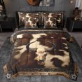 thumbnail image 1 of Homewish Tribal Sheep Skeleton Twin Bedding Sets 7-Piece, Vintage Brown Cow Print Bedding Comforter Set, Southwestern Theme Reversible Sheet Sets, Microfiber Bedroom Decor, 1 of 7