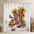 thumbnail image 1 of Homewish Tribal Western Boot Blackout Curtains Set of 2 (52x84 Each) for Kids, Cartoon Butterfly Animal Window Curtains, Rustic Sunflower Curtains and Drapes, Window Curtains Bedroom Decor, 1 of 6