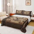 thumbnail image 1 of Homewish Tribal Western Deer Twin Sheet Sets, Rustic Farmhouse Twin Fitted Sheet, Brown Lodge Cabin Flat Sheet, Breathable Home Decor, 3-Piece, 1 of 7